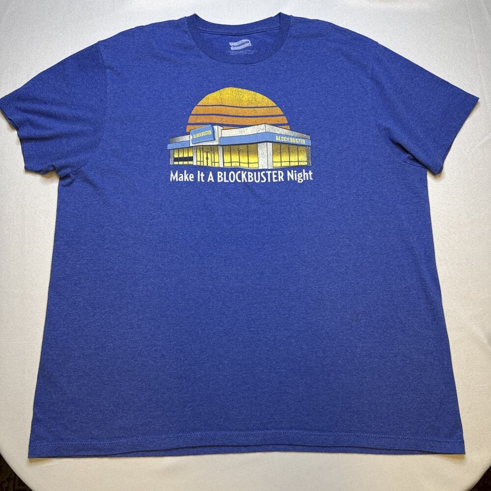 Blockbuster Men’s 2XL Blue T-Shirt Retro Cotton #0093